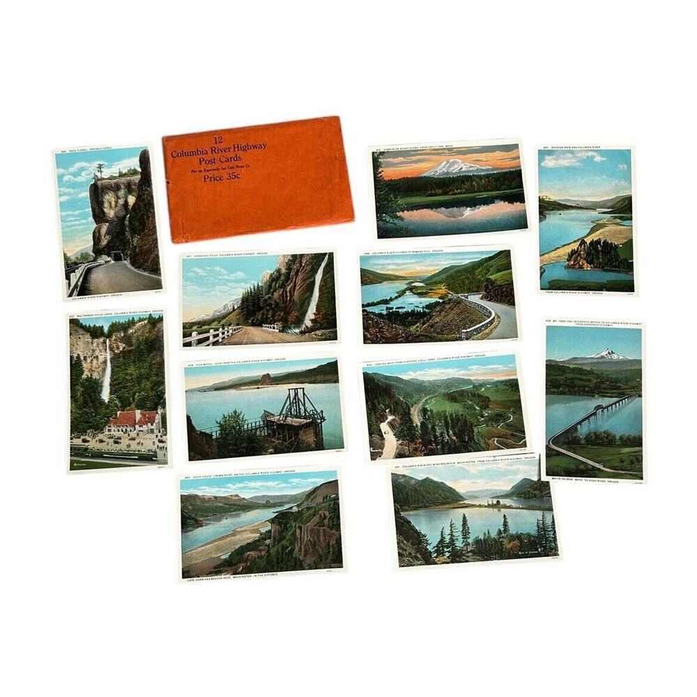 Vintage Columbia River Highway Post Cards In Envelope 11 Cards Cole News Oregon